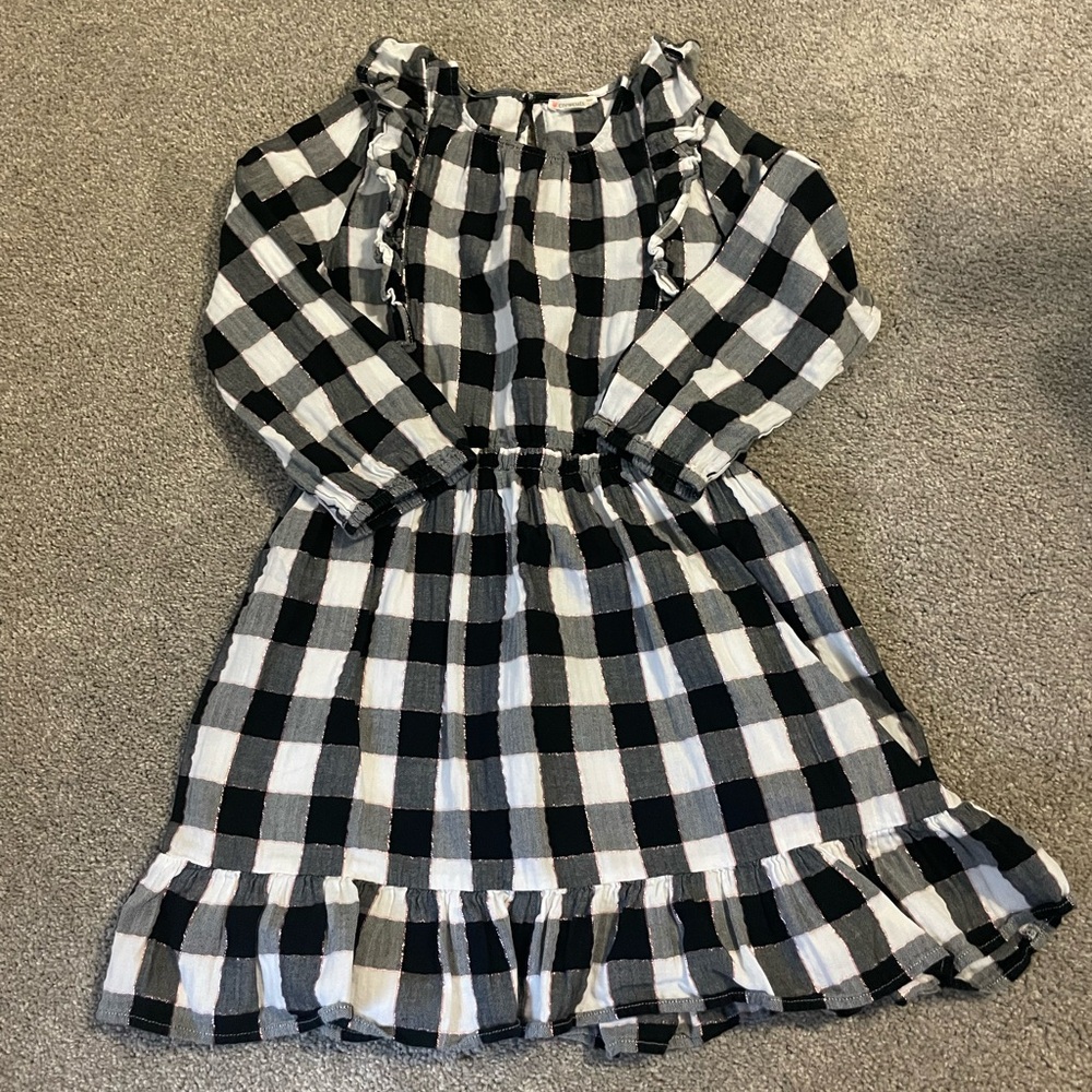 Crewcuts Black and White Plaid Kids Dress